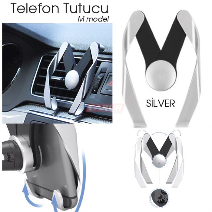 TELEFON TUTUCU AYARLI HAVALANDIRMA SİLVER