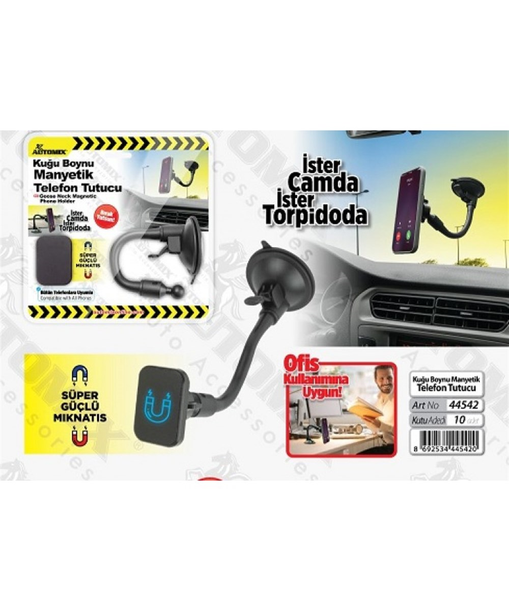 TELEFON TUTUCU KUĞU BOYNU MANYETİK VANTUZLU